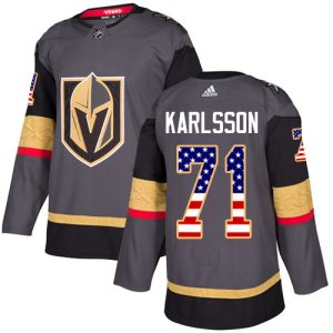 Lapsille NHL Vegas Golden Knights Pelipaita William Karlsson #71 Authentic Harmaa USA Flag Fashion